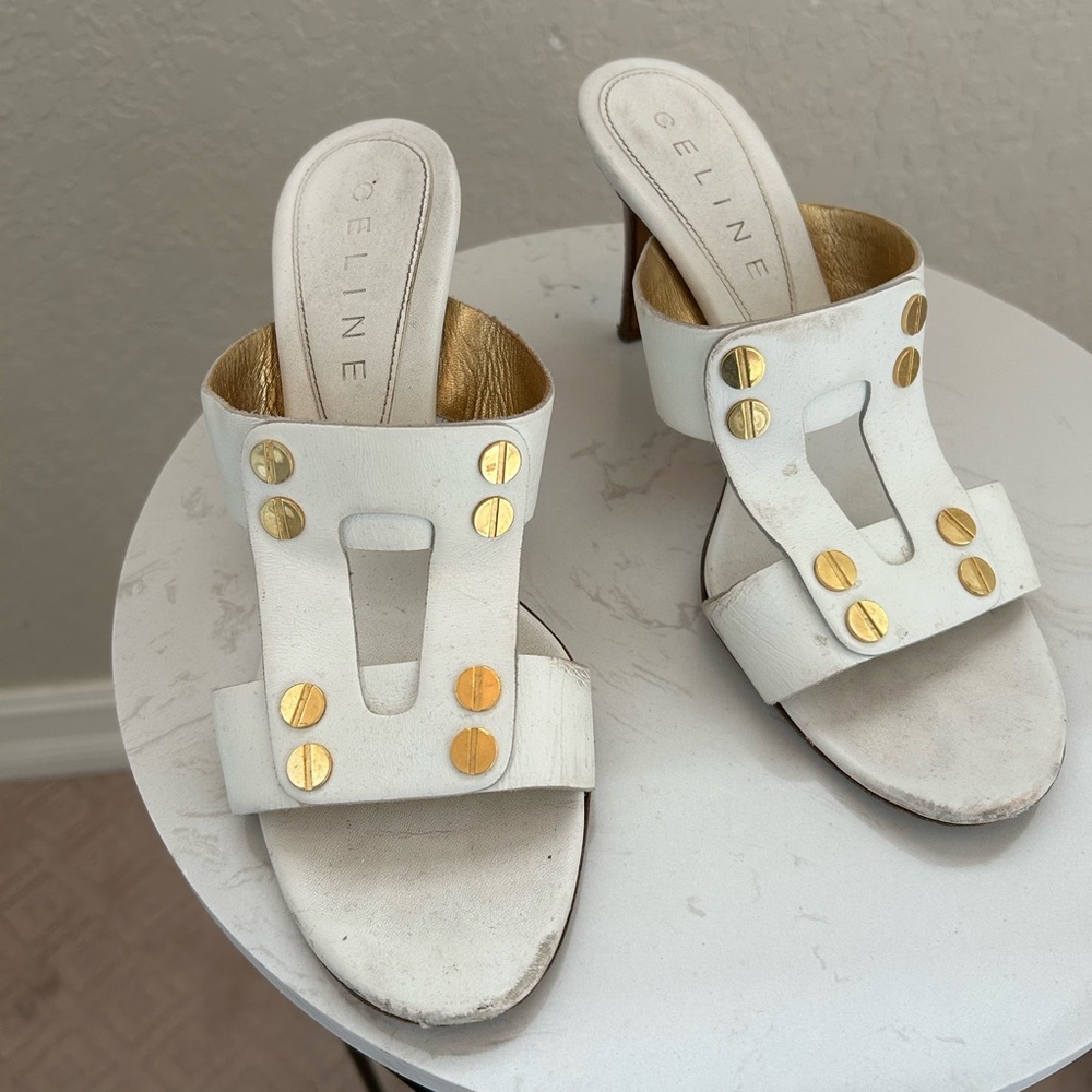 Celine White and Gold Women's Shoes